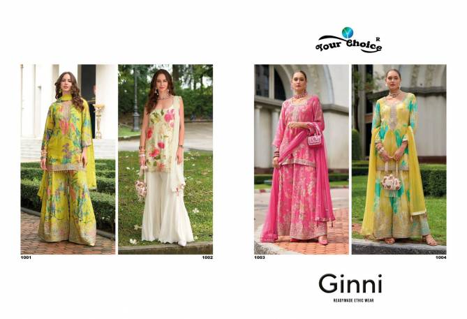 Ginni Series 1001 To 1004 By Your Choice Chinon Designer Readymade Suits Wholesale Shop In Surat